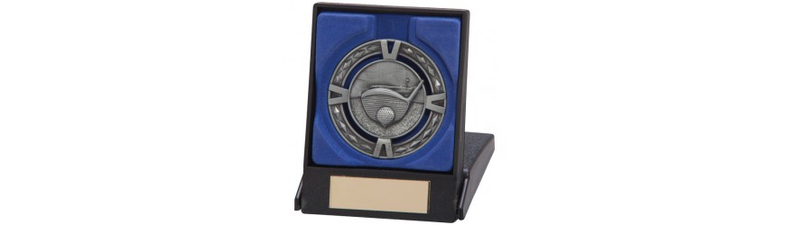 V-TECH GOLF MEDAL 60MM - GOLD, SILVER & BRONZE - WITH MEDAL BOX